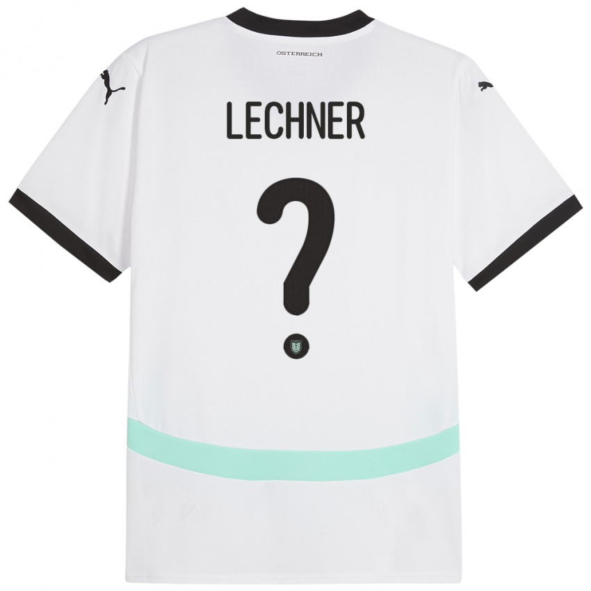 Hombre Camiseta Austria Dominik Lechner #0 Blanco 2ª Equipación 24-26 La Camisa Chile
