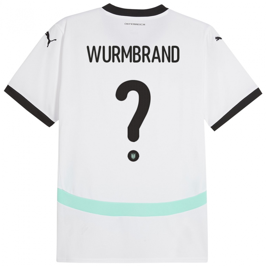 Hombre Camiseta Austria Nikolaus Wurmbrand #0 Blanco 2ª Equipación 24-26 La Camisa Chile