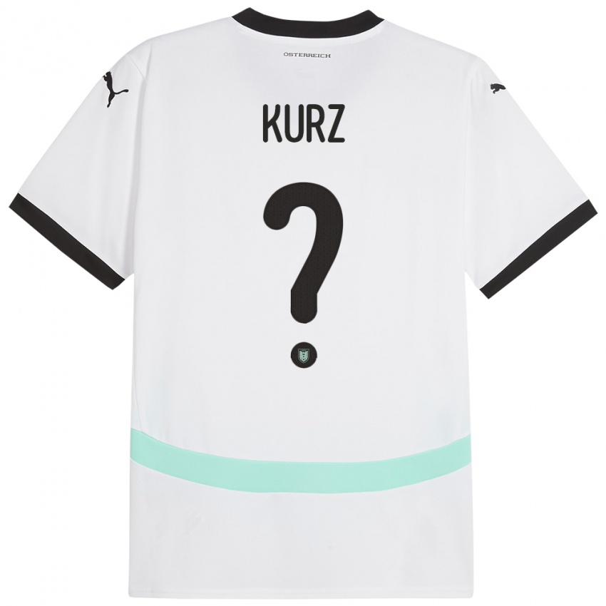 Hombre Camiseta Austria Marcel Kurz #0 Blanco 2ª Equipación 24-26 La Camisa Chile
