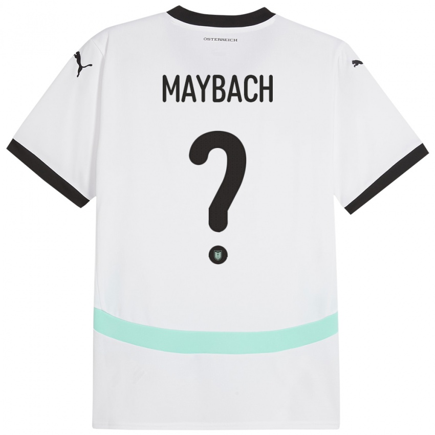Hombre Camiseta Austria Philipp Maybach #0 Blanco 2ª Equipación 24-26 La Camisa Chile
