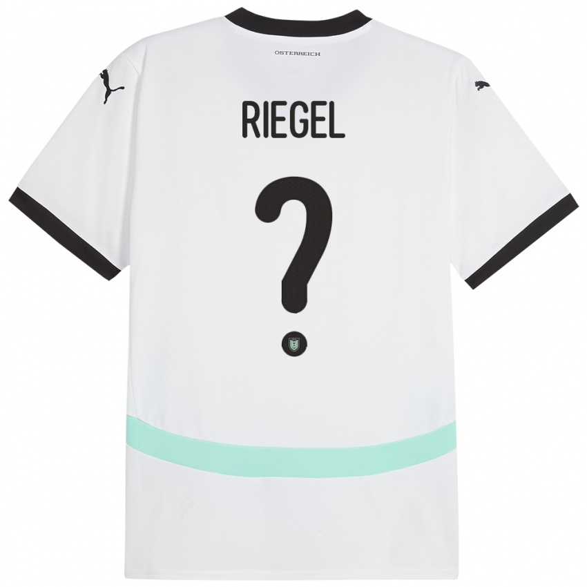 Hombre Camiseta Austria Adrian Riegel #0 Blanco 2ª Equipación 24-26 La Camisa Chile
