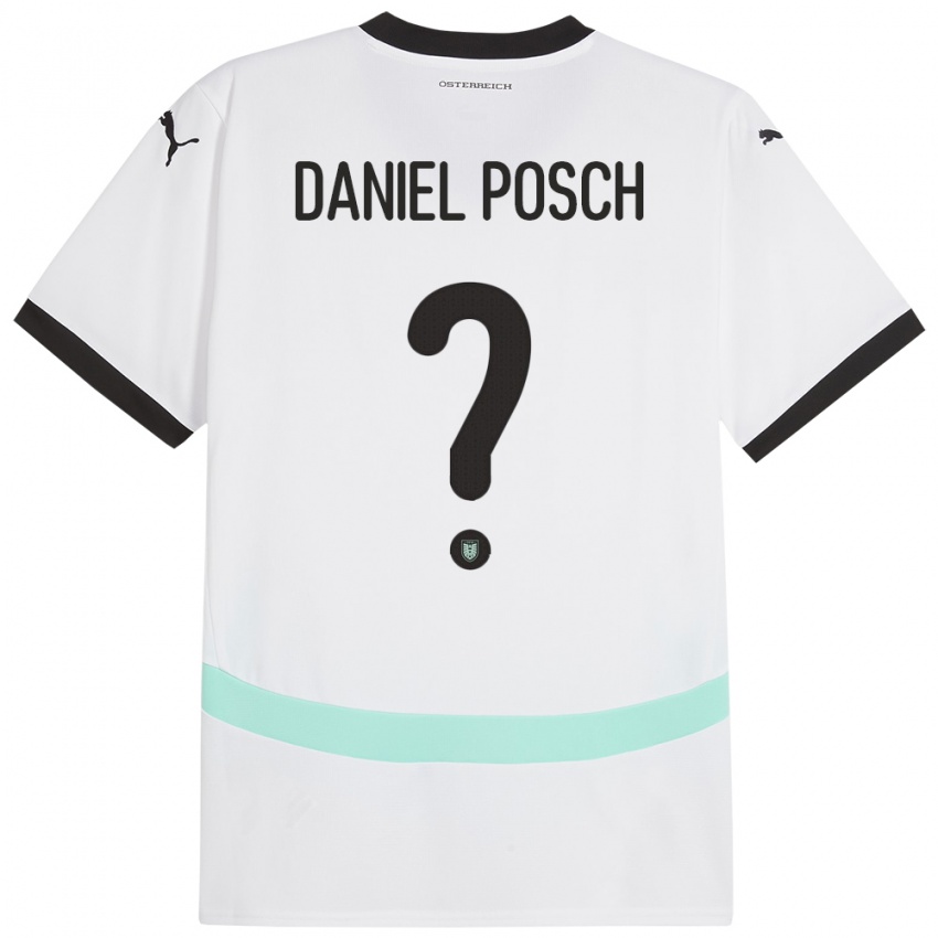 Hombre Camiseta Austria Daniel Posch #0 Blanco 2ª Equipación 24-26 La Camisa Chile