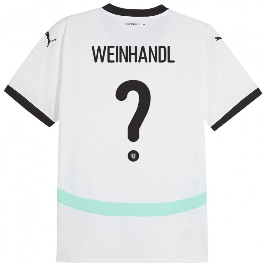 Hombre Camiseta Austria Luca Weinhandl #0 Blanco 2ª Equipación 24-26 La Camisa Chile