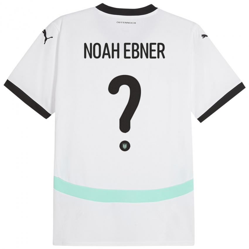 Hombre Camiseta Austria Noah Ebner #0 Blanco 2ª Equipación 24-26 La Camisa Chile