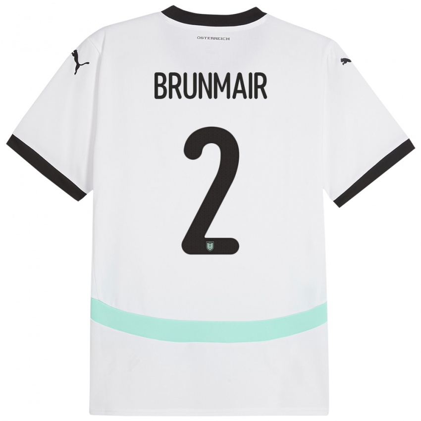 Hombre Camiseta Austria Livia Brunmair #2 Blanco 2ª Equipación 24-26 La Camisa Chile