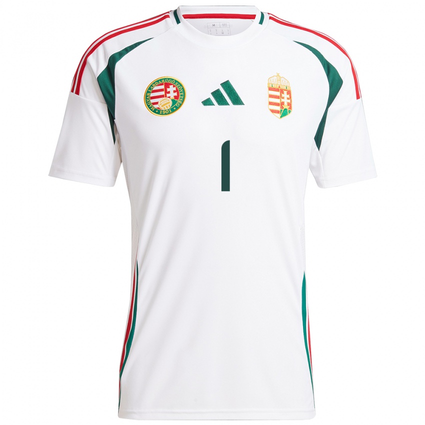 Hombre Camiseta Hungría Ármin Pécsi #1 Blanco 2ª Equipación 24-26 La Camisa Chile