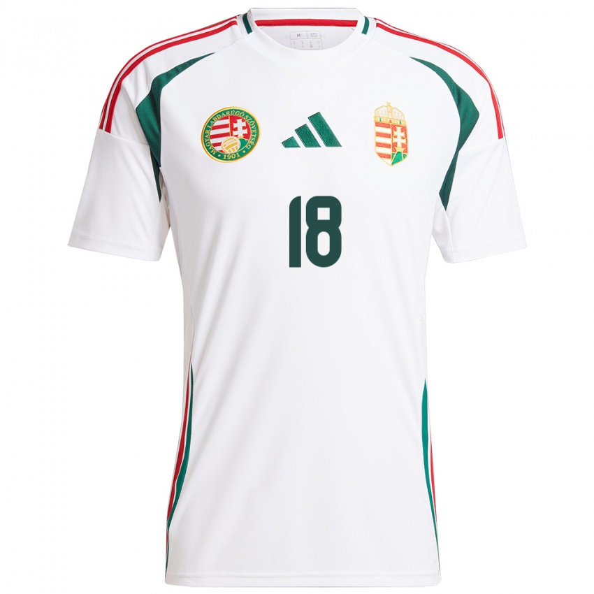 Hombre Camiseta Hungría Laura Kovács #18 Blanco 2ª Equipación 24-26 La Camisa Chile