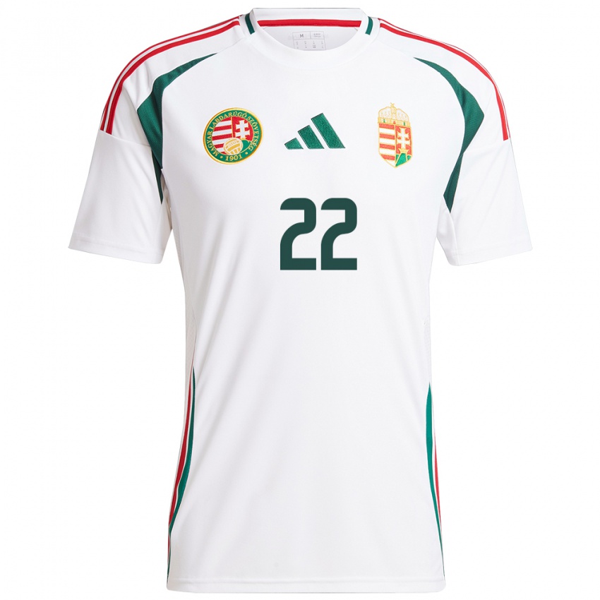 Hombre Camiseta Hungría Anna Terestyényi #22 Blanco 2ª Equipación 24-26 La Camisa Chile