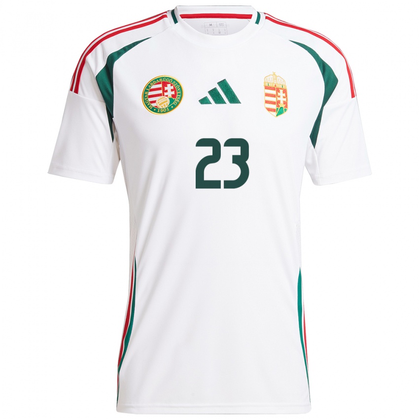 Hombre Camiseta Hungría Luca Papp #23 Blanco 2ª Equipación 24-26 La Camisa Chile