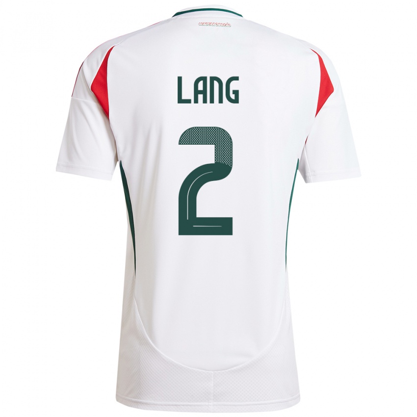 Hombre Camiseta Hungría Ádám Lang #2 Blanco 2ª Equipación 24-26 La Camisa Chile