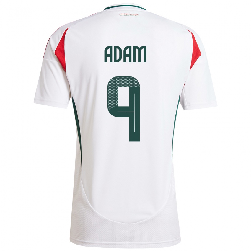 Hombre Camiseta Hungría Martin Ádám #9 Blanco 2ª Equipación 24-26 La Camisa Chile