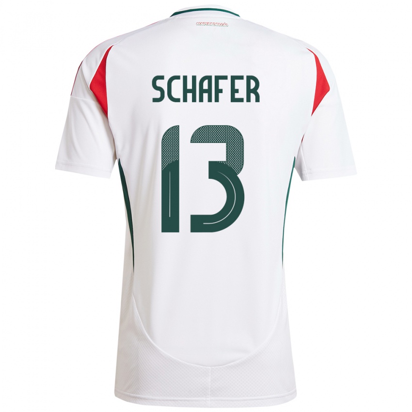 Hombre Camiseta Hungría András Schäfer #13 Blanco 2ª Equipación 24-26 La Camisa Chile