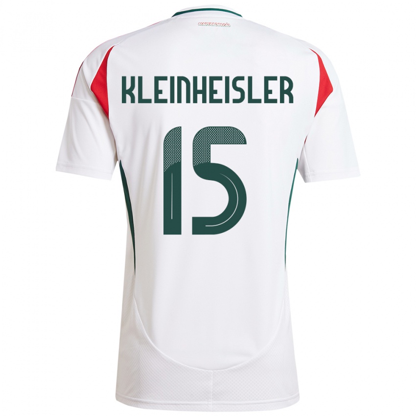 Hombre Camiseta Hungría László Kleinheisler #15 Blanco 2ª Equipación 24-26 La Camisa Chile