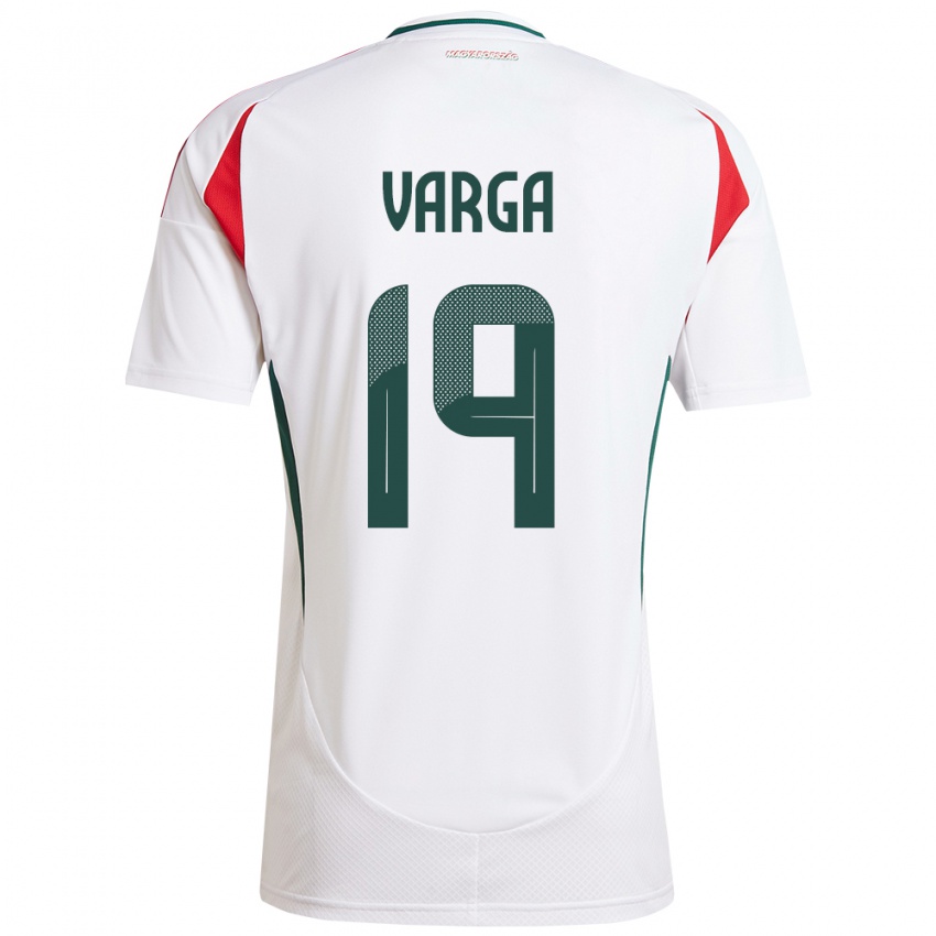 Hombre Camiseta Hungría Barnabás Varga #19 Blanco 2ª Equipación 24-26 La Camisa Chile