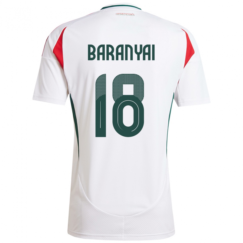 Hombre Camiseta Hungría Nimród Baranyai #18 Blanco 2ª Equipación 24-26 La Camisa Chile