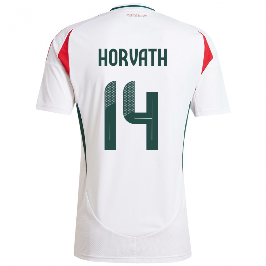 Hombre Camiseta Hungría Artúr Horváth #14 Blanco 2ª Equipación 24-26 La Camisa Chile