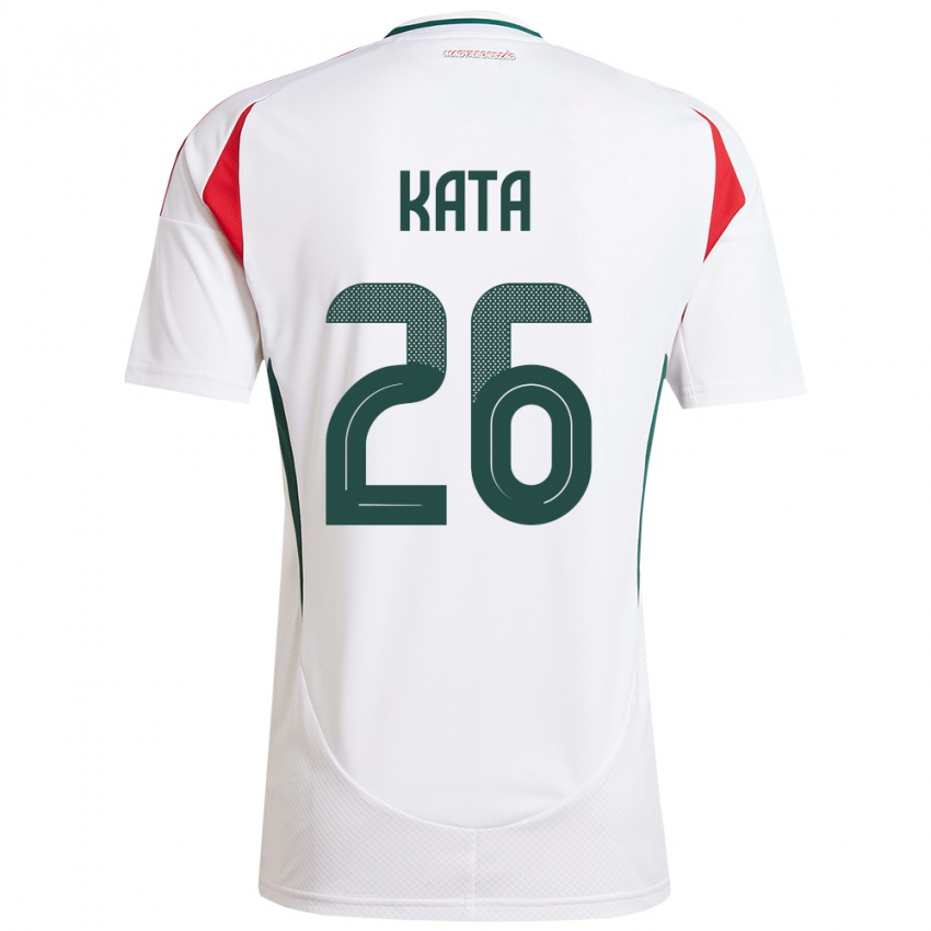 Hombre Camiseta Hungría Mihály Kata #26 Blanco 2ª Equipación 24-26 La Camisa Chile