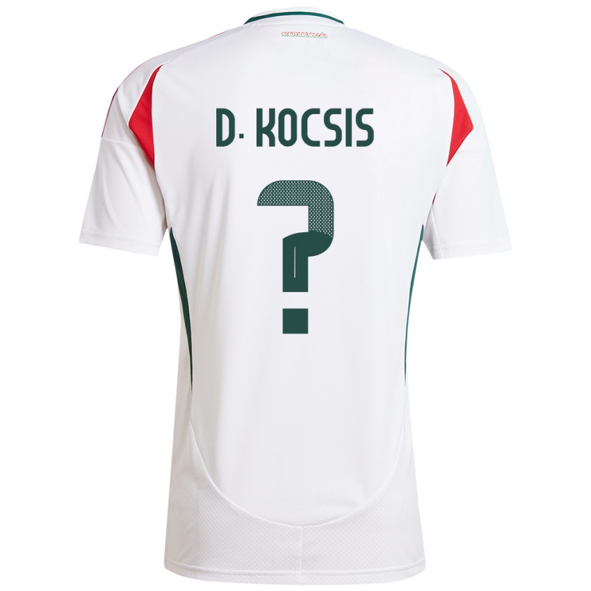 Hombre Camiseta Hungría Dominik Kocsis #0 Blanco 2ª Equipación 24-26 La Camisa Chile