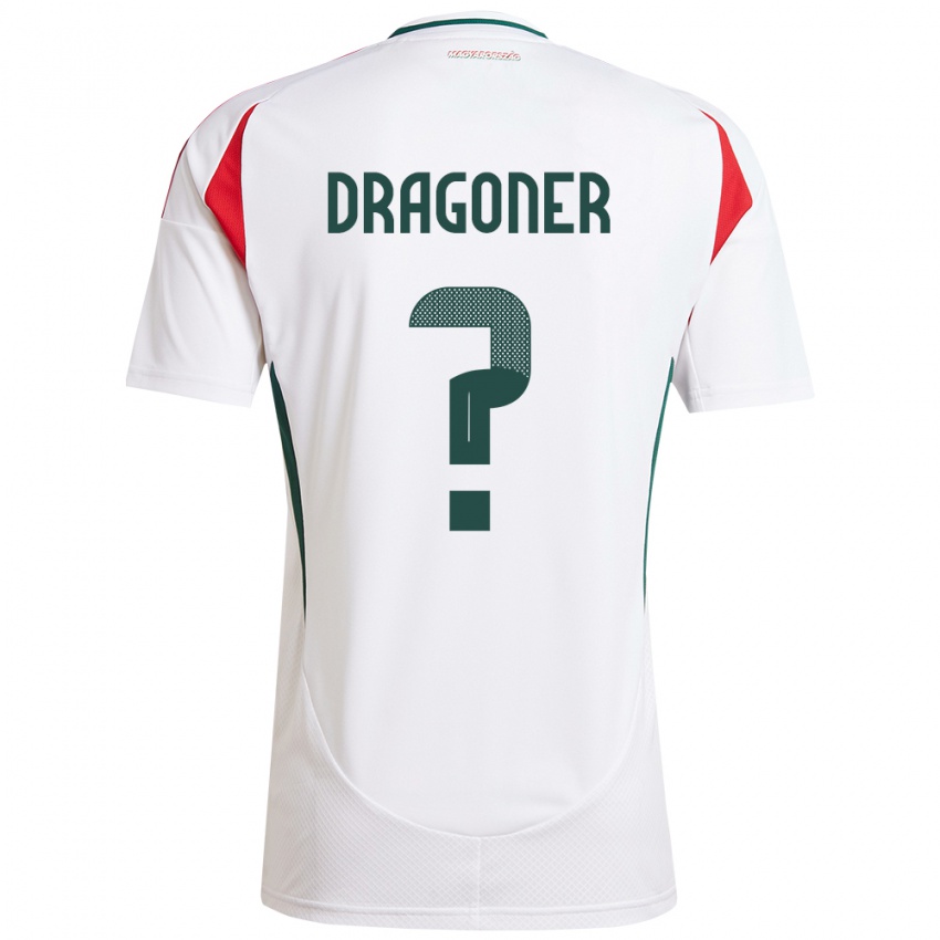 Hombre Camiseta Hungría Áron Dragóner #0 Blanco 2ª Equipación 24-26 La Camisa Chile