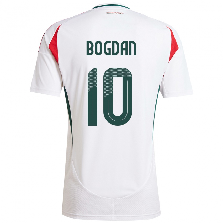 Hombre Camiseta Hungría Hunor Bogdán #10 Blanco 2ª Equipación 24-26 La Camisa Chile