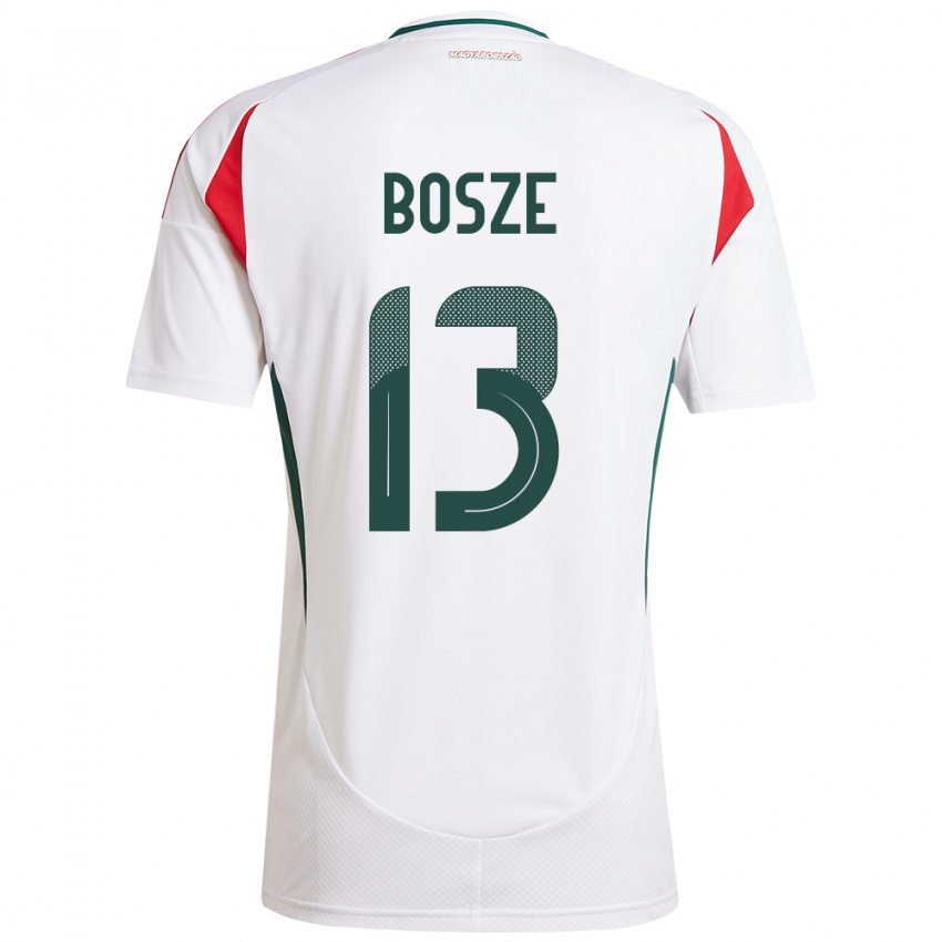 Hombre Camiseta Hungría Levente Bősze #13 Blanco 2ª Equipación 24-26 La Camisa Chile