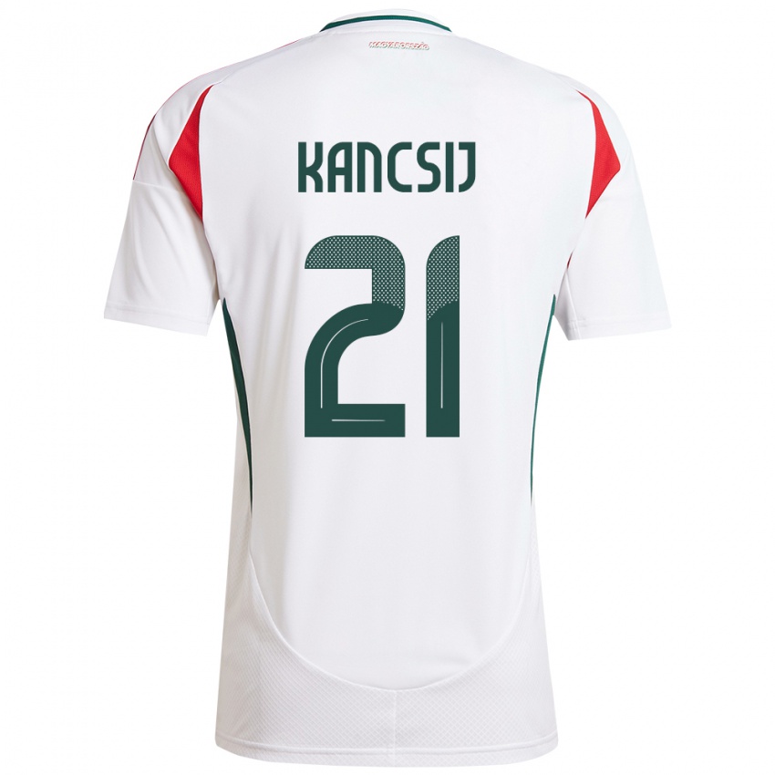 Hombre Camiseta Hungría Artúr Kancsij #21 Blanco 2ª Equipación 24-26 La Camisa Chile