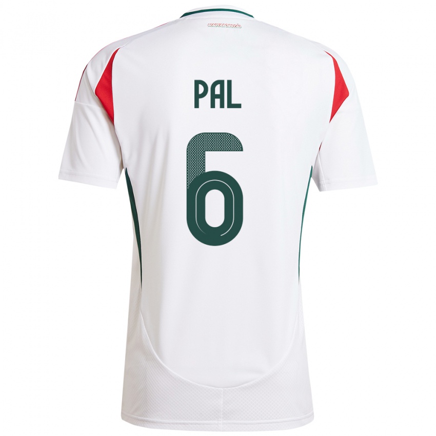 Hombre Camiseta Hungría Barna Pál #6 Blanco 2ª Equipación 24-26 La Camisa Chile
