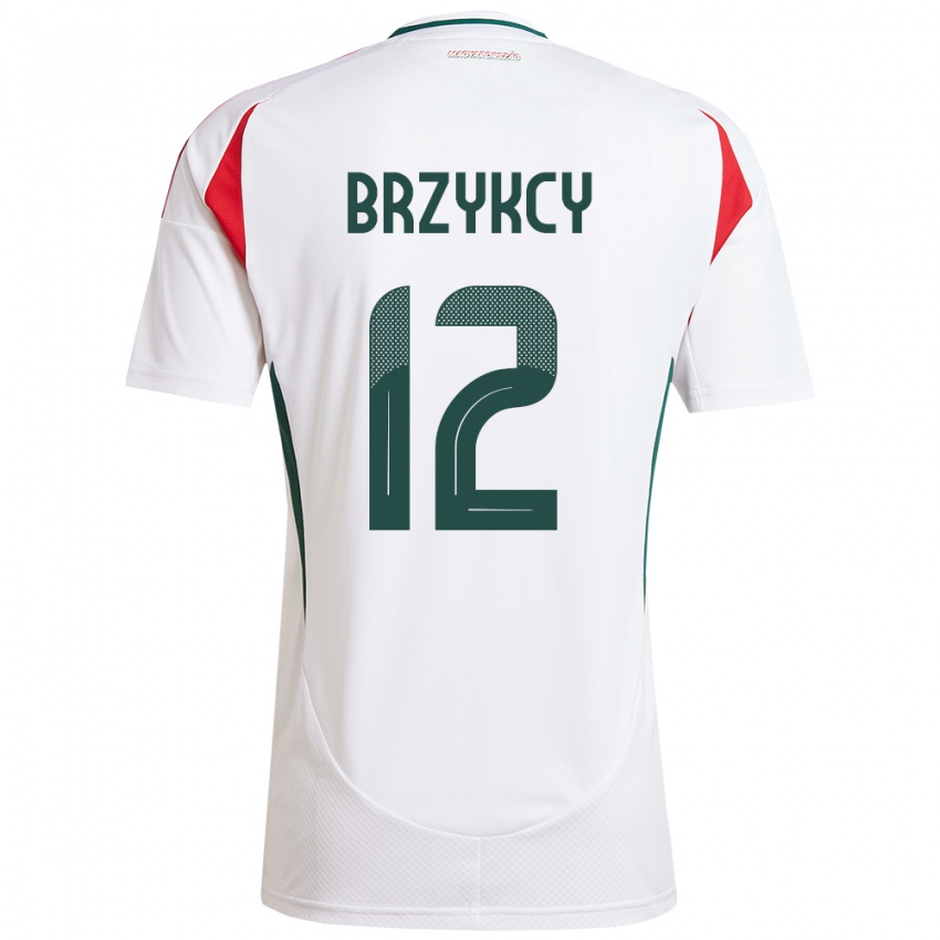 Hombre Camiseta Hungría Lauren Brzykcy #12 Blanco 2ª Equipación 24-26 La Camisa Chile