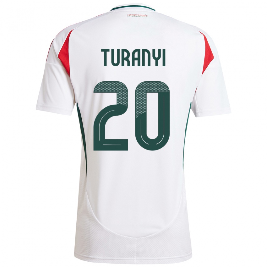 Hombre Camiseta Hungría Lilla Turányi #20 Blanco 2ª Equipación 24-26 La Camisa Chile