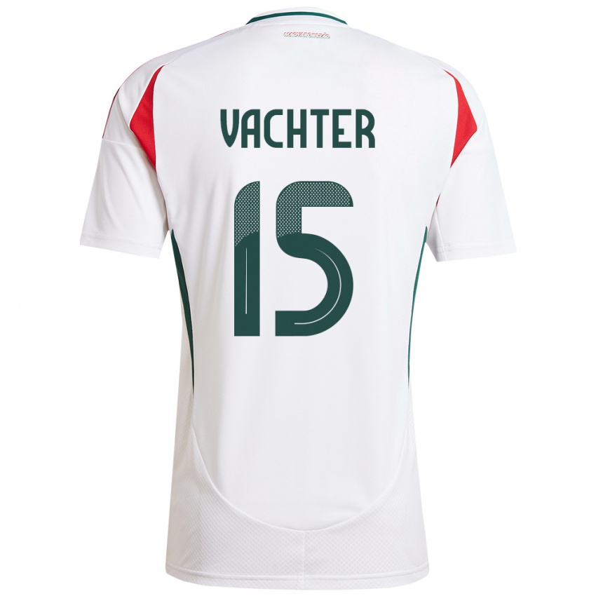 Hombre Camiseta Hungría Fanni Vachter #15 Blanco 2ª Equipación 24-26 La Camisa Chile