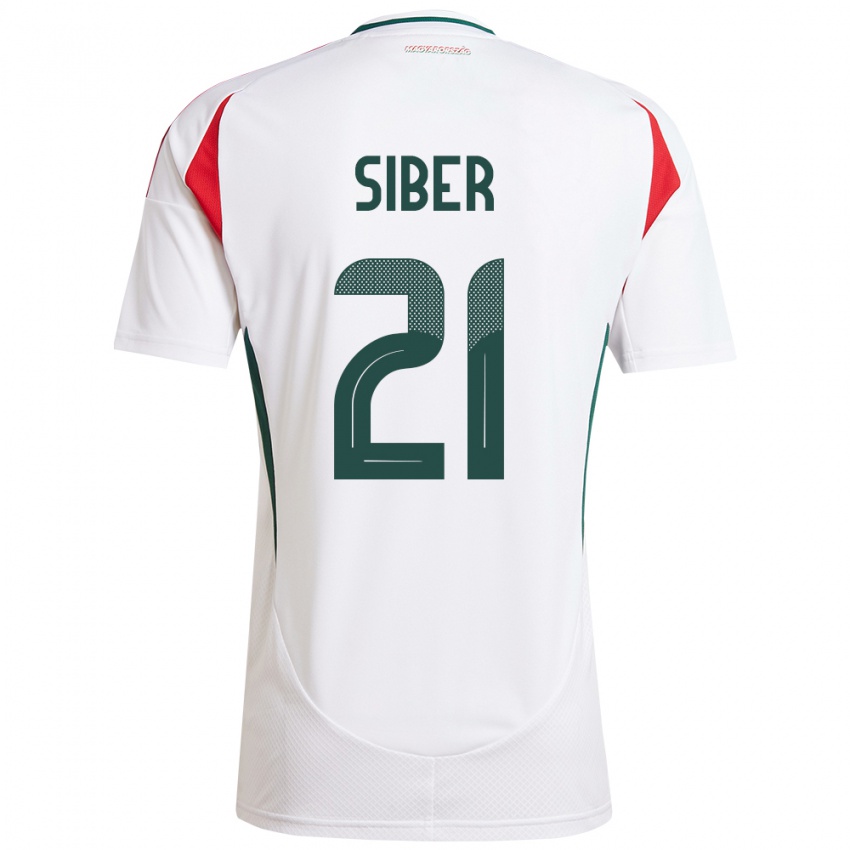 Hombre Camiseta Hungría Glória Siber #21 Blanco 2ª Equipación 24-26 La Camisa Chile