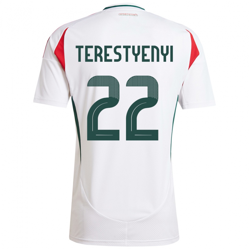 Hombre Camiseta Hungría Anna Terestyényi #22 Blanco 2ª Equipación 24-26 La Camisa Chile