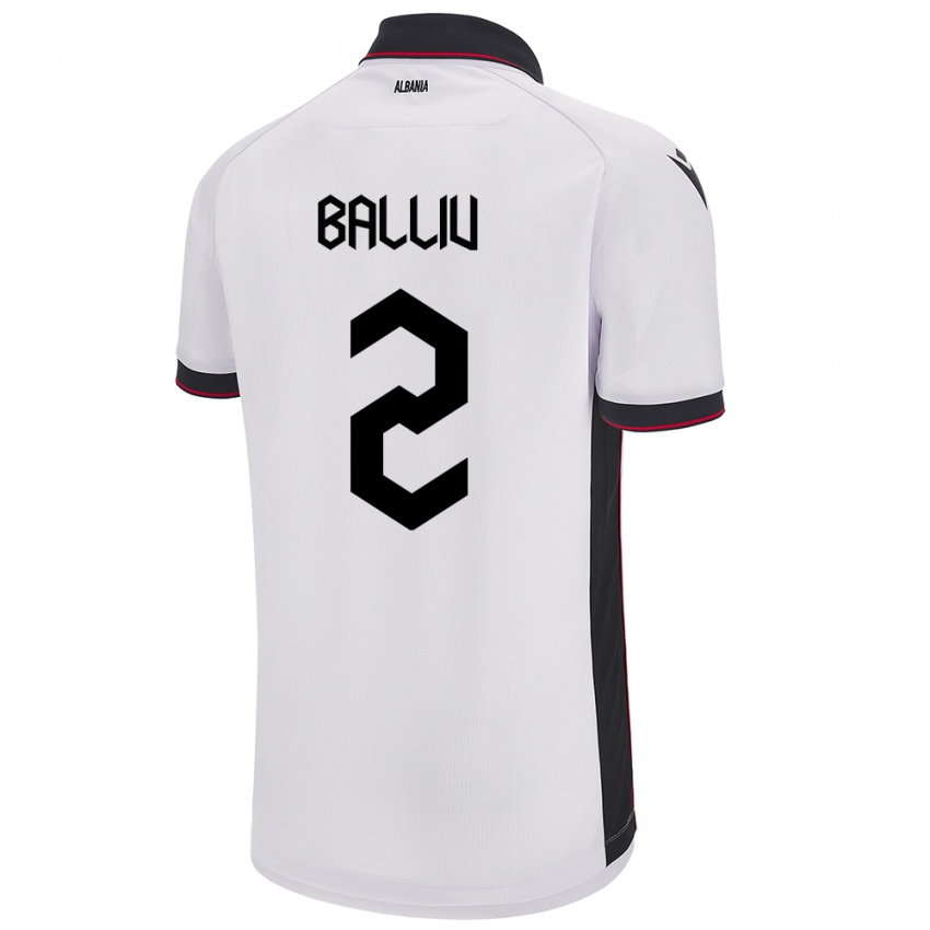 Hombre Camiseta Albania Iván Balliu #2 Blanco 2ª Equipación 24-26 La Camisa Chile