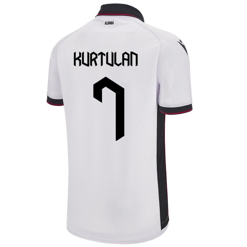 Hombre Camiseta Albania Arda Kurtulan #7 Blanco 2ª Equipación 24-26 La Camisa Chile