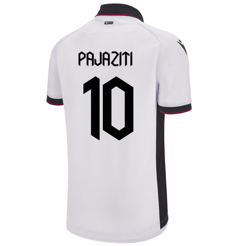 Hombre Camiseta Albania Adrion Pajaziti #10 Blanco 2ª Equipación 24-26 La Camisa Chile