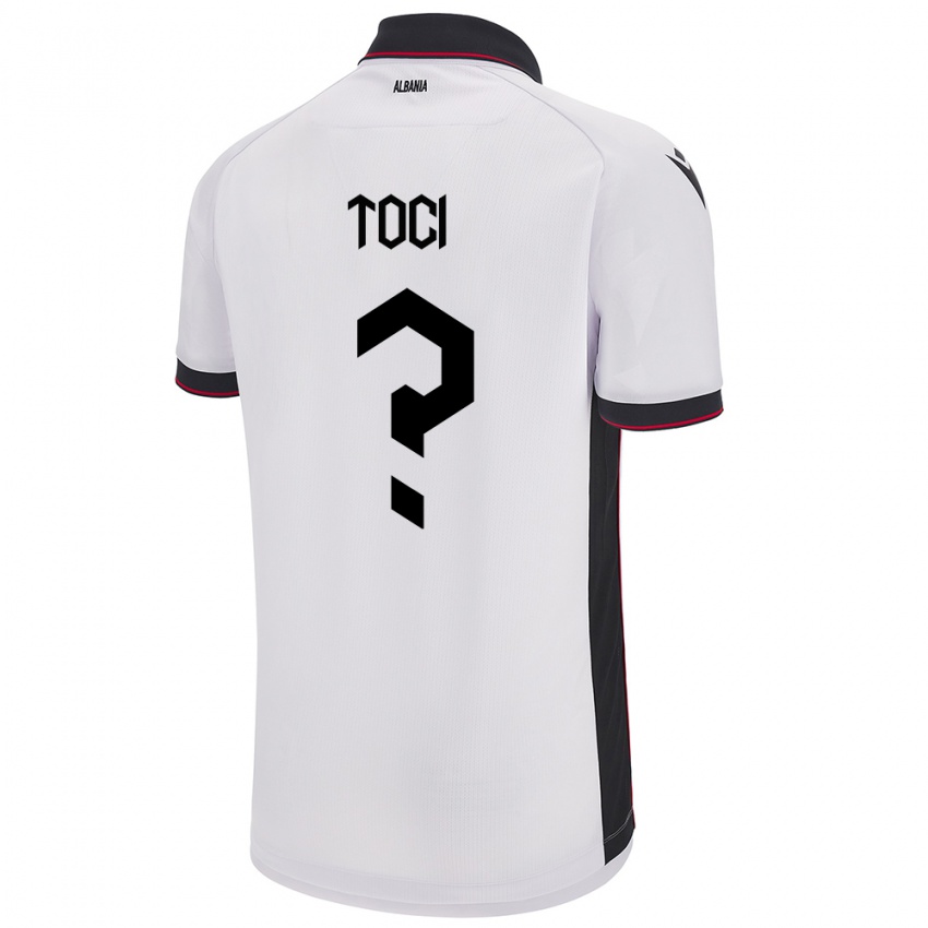 Hombre Camiseta Albania Eljon Toci #0 Blanco 2ª Equipación 24-26 La Camisa Chile