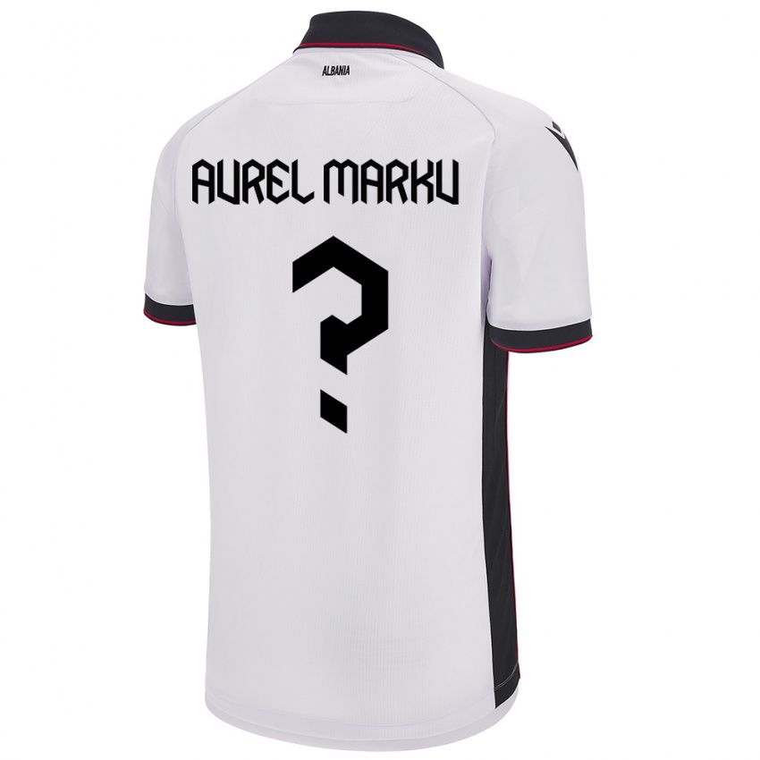 Hombre Camiseta Albania Aurel Marku #0 Blanco 2ª Equipación 24-26 La Camisa Chile