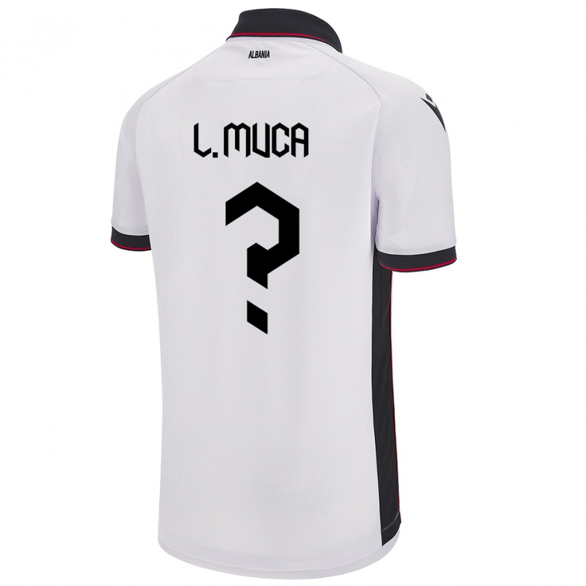 Hombre Camiseta Albania Leonard Muca #0 Blanco 2ª Equipación 24-26 La Camisa Chile