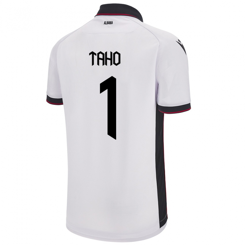 Hombre Camiseta Albania Alain Taho #1 Blanco 2ª Equipación 24-26 La Camisa Chile
