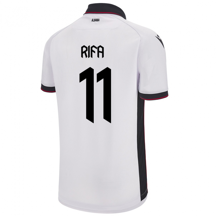 Hombre Camiseta Albania Oresti Rifa #11 Blanco 2ª Equipación 24-26 La Camisa Chile