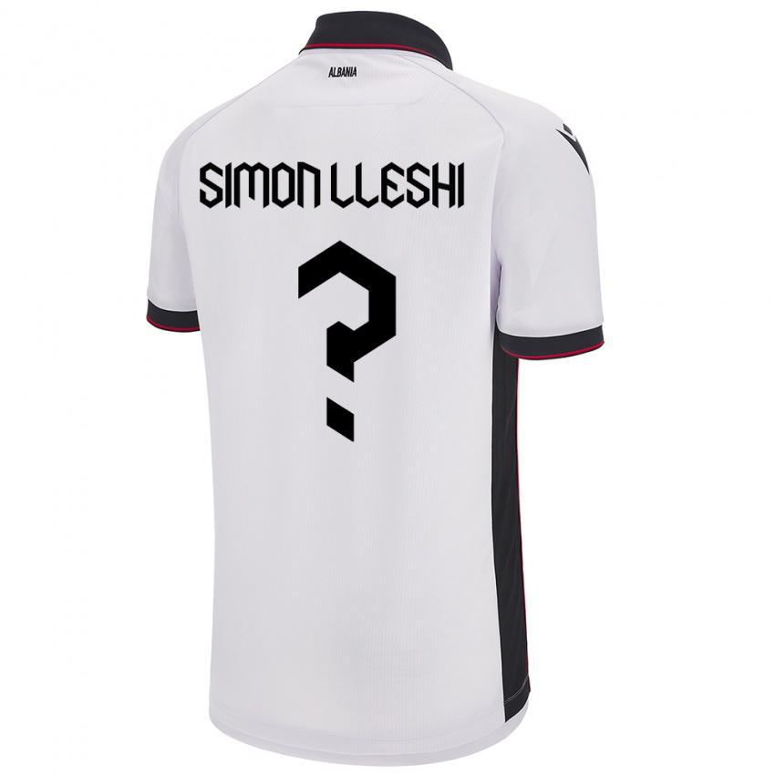 Hombre Camiseta Albania Simon Lleshi #0 Blanco 2ª Equipación 24-26 La Camisa Chile