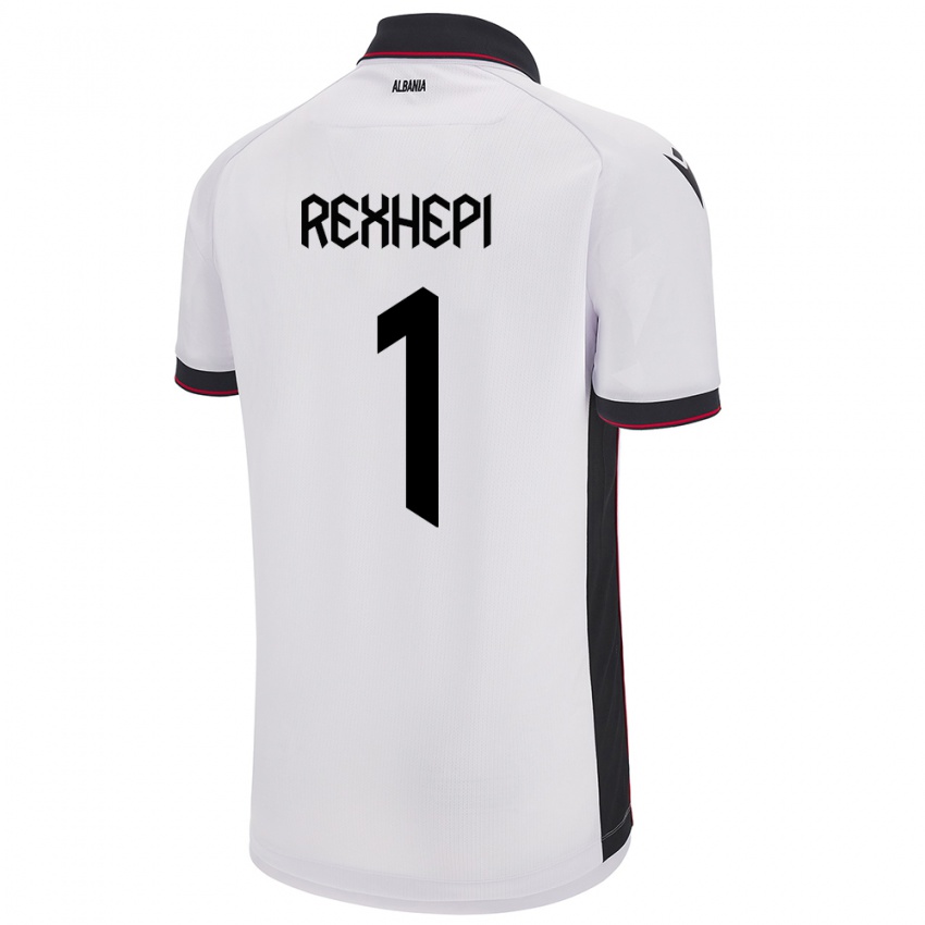 Hombre Camiseta Albania Viona Rexhepi #1 Blanco 2ª Equipación 24-26 La Camisa Chile
