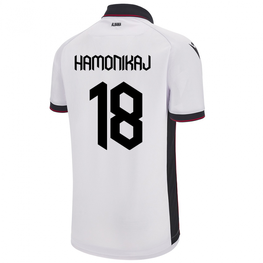 Hombre Camiseta Albania Klea Hamonikaj #18 Blanco 2ª Equipación 24-26 La Camisa Chile