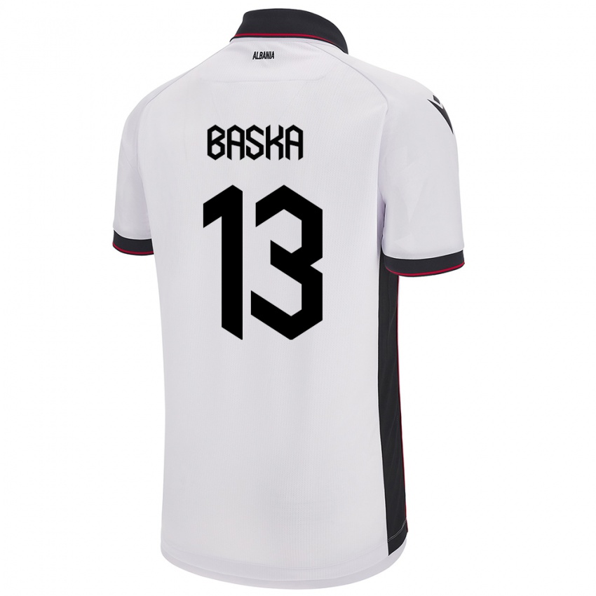 Hombre Camiseta Albania Maria Baska #13 Blanco 2ª Equipación 24-26 La Camisa Chile