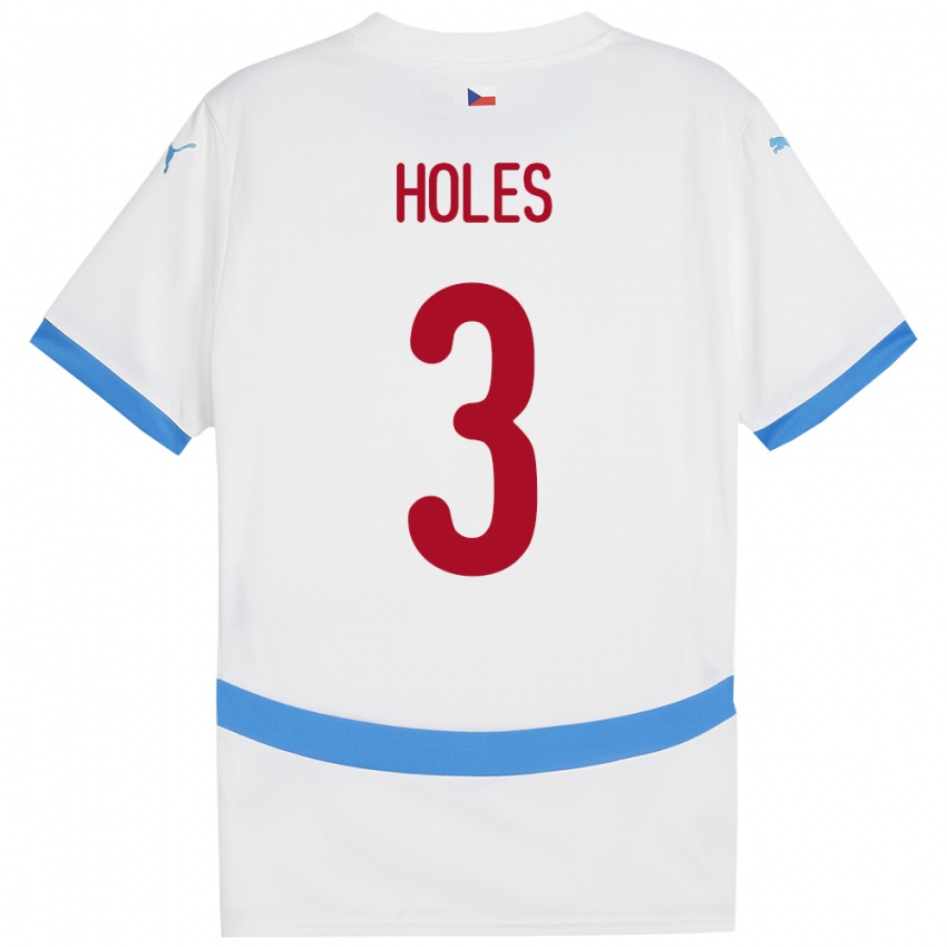 Hombre Camiseta Chequia Tomas Holes #3 Blanco 2ª Equipación 24-26 La Camisa Chile