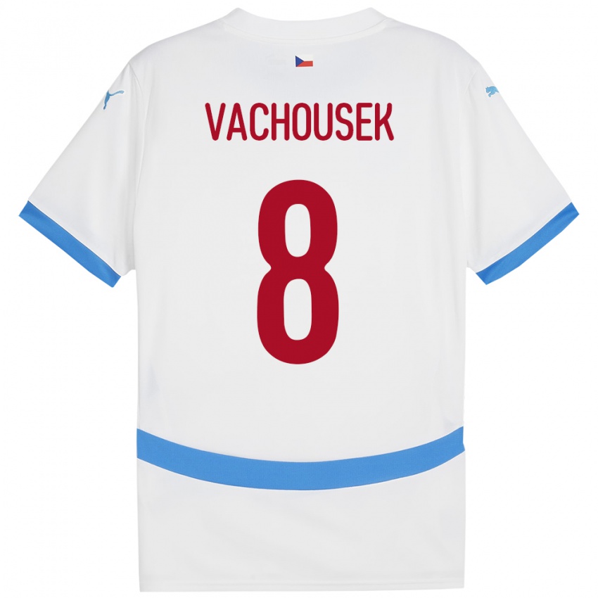 Hombre Camiseta Chequia Tadeas Vachousek #8 Blanco 2ª Equipación 24-26 La Camisa Chile