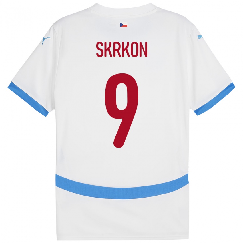 Hombre Camiseta Chequia Vit Skrkon #9 Blanco 2ª Equipación 24-26 La Camisa Chile