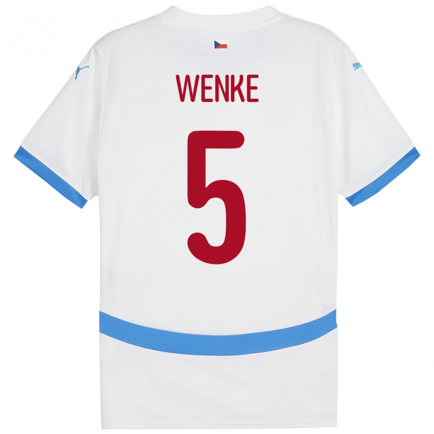 Hombre Camiseta Chequia Eduard Wenke #5 Blanco 2ª Equipación 24-26 La Camisa Chile