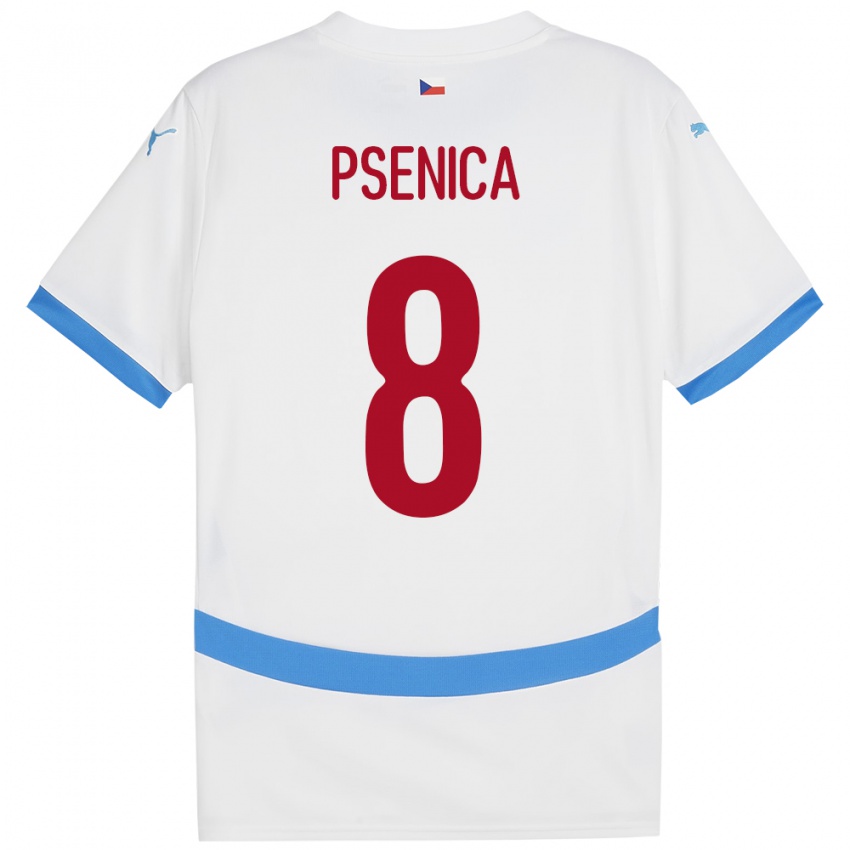 Hombre Camiseta Chequia Jiri Psenica #8 Blanco 2ª Equipación 24-26 La Camisa Chile