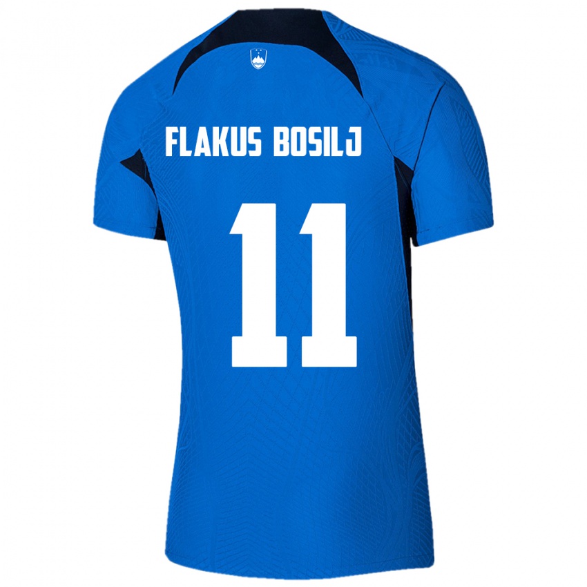 Hombre Camiseta Eslovenia David Flakus Bosilj #11 Azul 2ª Equipación 24-26 La Camisa Chile